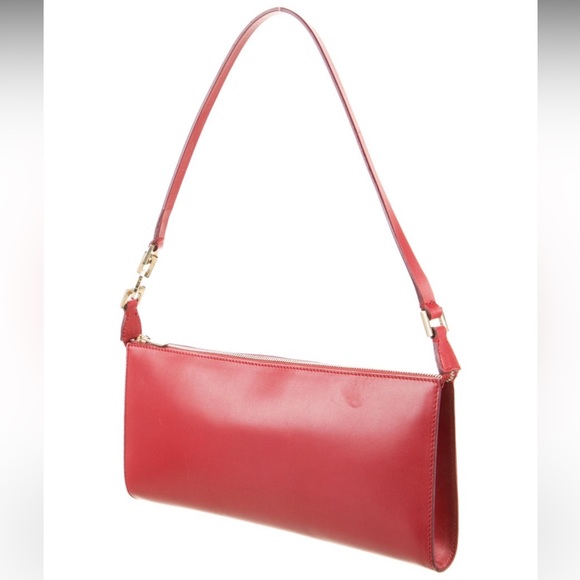 SALVATORE FERRAGAMO Red Leather Shoulder Bag / Purse - Picture 2 of 6